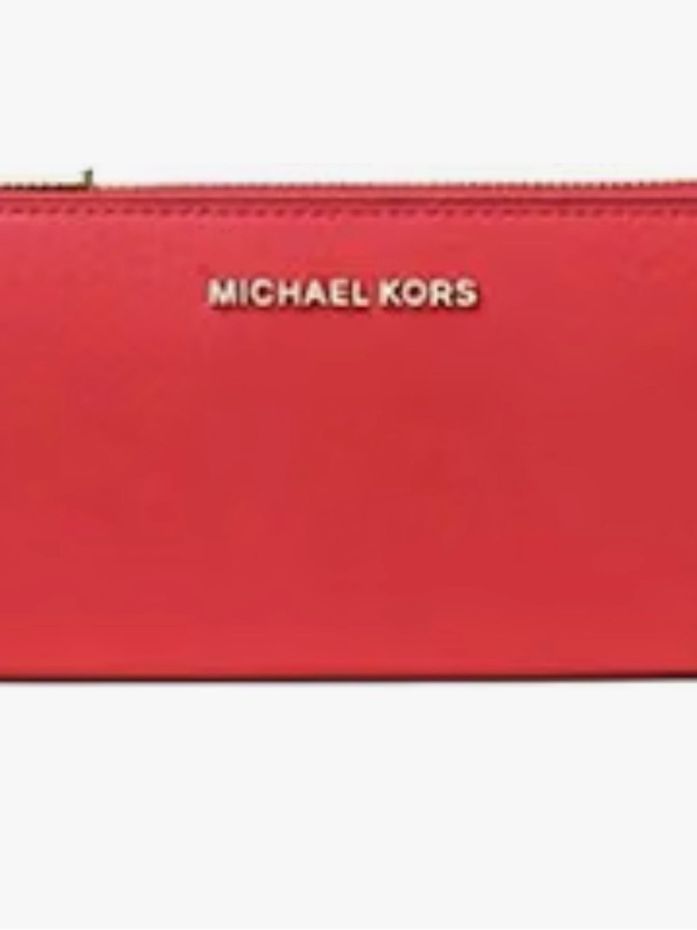 Michael Kors ( Dk Sangrua) Zip Wallet with Gold Logo